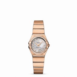 Omega Constellation Quartz 24 Brushed Red Gold / Diamond / Silver Omega 123.55.24.60.52.001