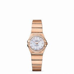 Omega Constellation Quartz 24 Brushed Red Gold / Diamond / MOP Supernova 123.55.24.60.55.001