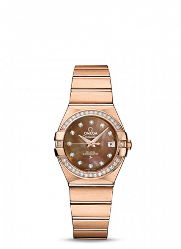 Omega Constellation Co-Axial 27 Brushed Red Gold / Diamond / Brown MOP 123.55.27.20.57.001