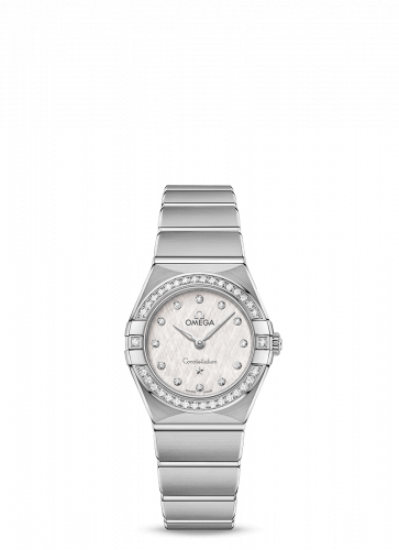 Omega Constellation Manhattan 25 Quartz Stainless Steel / Silver Silk / Diamond 131.15.25.60.52.001