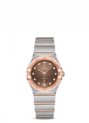 Omega Constellation Manhattan 28 Quartz Stainless Steel / Sedna Gold / Brown - Diamond 131.20.28.60.63.001
