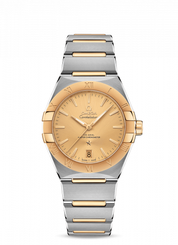 Omega Constellation Master Chronometer 36 Stainless Steel / Yellow Gold / Champagne / Bracelet 131.20.36.20.08.001