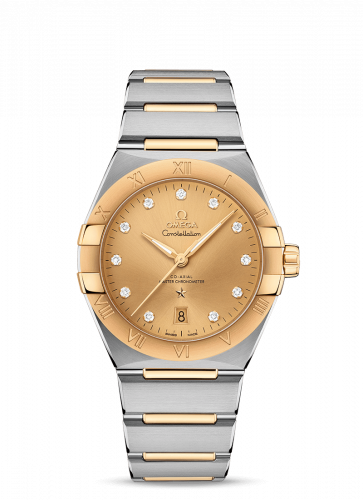 Omega Constellation Master Chronometer 39 Stainless Steel / Yellow Gold / Champagne-Diamond / Bracelet 131.20.39.20.58.001
