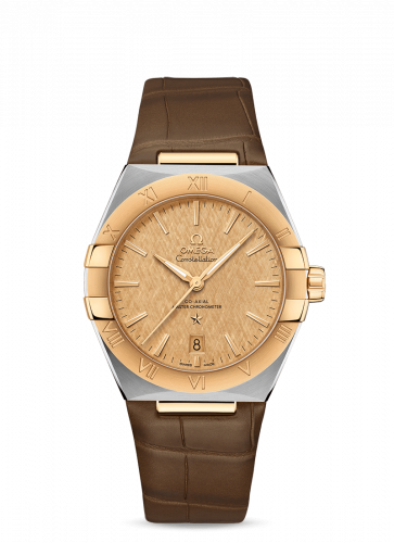 Omega Constellation Master Chronometer 39 Stainless Steel / Yellow Gold / Champagne / Alligator 131.23.39.20.08.001