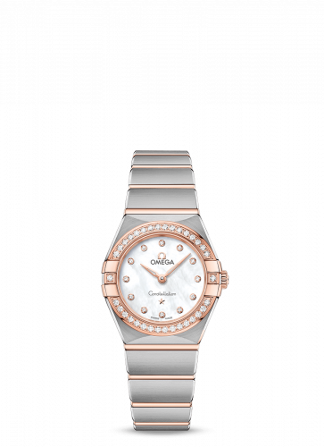 Omega Constellation Manhattan 25 Quartz Stainless Steel / Sedna Gold / MOP / Diamond 131.25.25.60.55.001