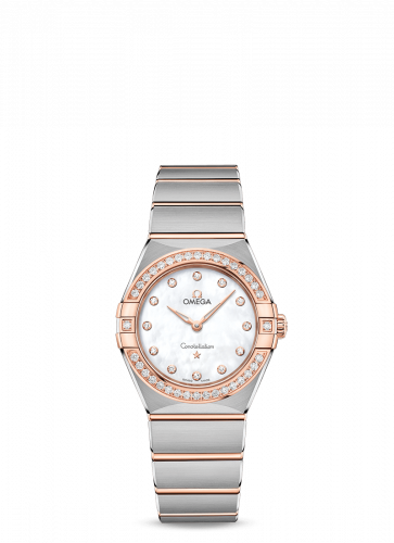 Omega Constellation Manhattan 28 Quartz Stainless Steel / Sedna Gold / MOP / Diamond 131.25.28.60.55.001