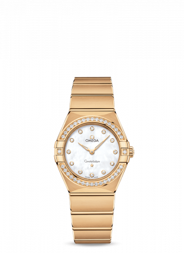 Omega Constellation Manhattan 28 Quartz Yellow Gold / MOP / Diamond 131.55.28.60.55.002