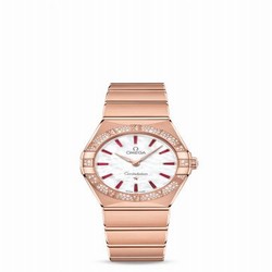 Omega Constellation Manhattan 28 Quartz Sedna Gold / MOP - Emerald / Diamond 131.55.28.60.55.004