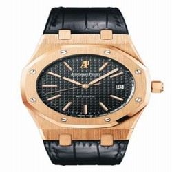 Audemars Piguet Royal Oak 15300 Pink Gold / Black / Strap 15300OR.OO.D002CR.01