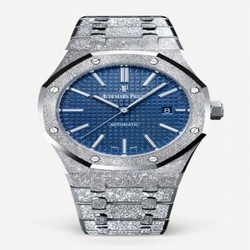 Audemars Piguet Royal Oak 15410 Frosted White Gold / Blue 15410BC.GG.1224BC.01
