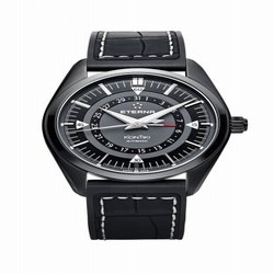Eterna KonTiki Four-Hands Full Black / Strap 1598.43.41.1306