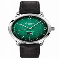 Glashutte Original Sixties Panorama Date Stainless Steel / Green / Calf / Pin / Annual Edition 2-39-47-04-02-04
