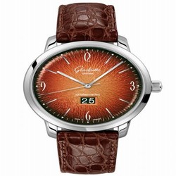 Glashutte Original Sixties Panorama Date Stainless Steel / Orange / Alligator / Pin / Annual Edition 2-39-47-09-02-04