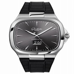 Glashutte Original Seventies Panorama Date Ruthenium / Rubber / Folding 2-39-47-12-12-53