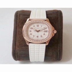 Patek Philippe Aquanaut Luce Ladies 5068R-010 PP Rose Gold & Diamonds White 