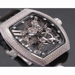 Franck Muller Vanguard Gravity Skeleton V 45 T GRAVITY CS SQT Noob Stainless Steel & Diamonds Skeleton 