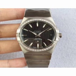 Omega Constellation 123.55.38.20.99.001 38MM SSS Stainless Steel & Diamonds Black 
