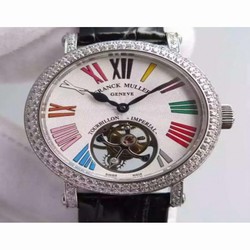 Franck Muller Color Dreams Tourbillon Imperial Stainless Steel & Diamonds White Roman Numbers 