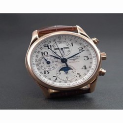 Longines Conquest Classic Chronograph Moonphase Rose Gold White 