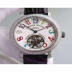 Franck Muller Color Dreams Tourbillon Imperial Stainless Steel & Diamonds White Arabian Numbers 