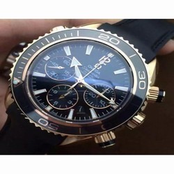 Omega Seamaster Planet Ocean Chronograph 45MM Rose Gold Black 