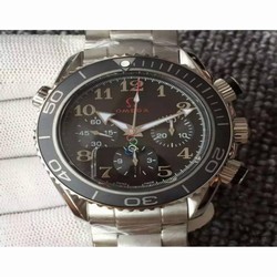 Omega Seamaster Planet Ocean Chronograph Olympics Stainless Steel Black 