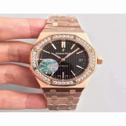 Audemars Piguet Royal Oak 15450 JF Rose Gold & Diamonds Black 