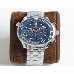 Omega Seamaster Diver 300M Chronograph 212.30.44.50.03.001 AC V2 Stainless Steel Blue 
