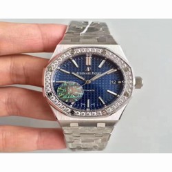 Audemars Piguet Royal Oak 15450 JF Stainless Steel & Diamonds Blue 