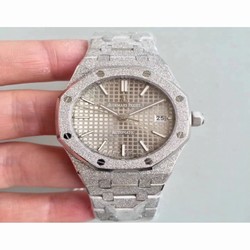 Audemars Piguet Royal Oak Frosted Gold 37MM 15454 JH Stainless Steel Grey 