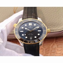 Omega Seamaster Diver 300M 210.22.42.20.01.001 VS Stainless Steel & Yellow Gold Black 