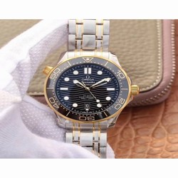 Omega Seamaster Diver 300M 210.20.42.20.01.002 VS Stainless Steel & Yellow Gold Black 
