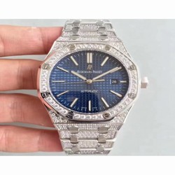 Audemars Piguet Royal Oak 15400 Noob Stainless Steel & Diamond Blue 