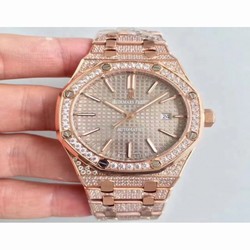 Audemars Piguet Royal Oak 15400 Noob Rose Gold & Diamond Grey 