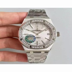 Audemars Piguet Royal Oak 15450 JF Stanless Steel & Diamonds Silver 