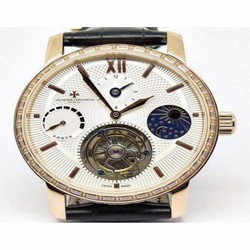 Vacheron Constantin Patrimony Tourbillon Rose Gold & Diamonds White 