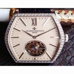 Vacheron Constantin Malte Tourbillon Stainless Steel & Diamonds Cream 