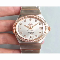 Omega Constellation 123.25.38.21.52.001 38MM SSS Stainless Steel & Rose Gold Rhodium 