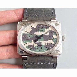 Bell & Ross BR 03-92 Black Camo BR Stainless Steel Grey Safari 