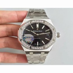 Audemars Piguet Royal Oak 15450 JF Stanless Steel & Diamonds Black 