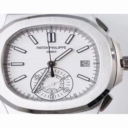 Patek Philippe Nautilus Chronograph 5980 PP Stainless Steel White 