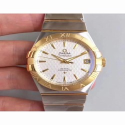 Omega Constellation 123.20.38.21.02.009 38MM SSS Stainless Steel & Yellow Gold White 