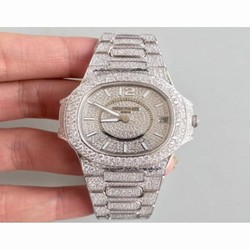 Patek Philippe Nautilus Jumbo Ladies Paved With Diamonds 7021/1G-001 Noob Stainless Steel & Diamonds Diamond 