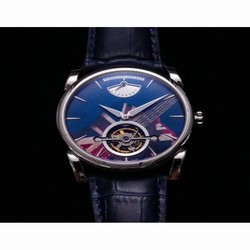 Parmigiani Fleurier Tonda Tourbillon Woodrock PFS251 JB Stainless Steel Blue & UK Banner Guitar 