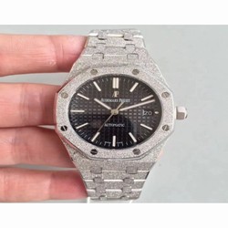 Audemars Piguet Royal Oak Frosted Gold 37MM 15454 JH Stainless Steel Black 