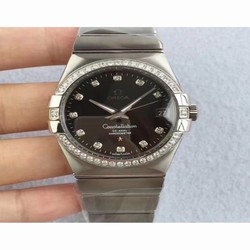 Omega Constellation 123.55.38.20.99.001 38MM SSS Stainless Steel & Diamonds Black 