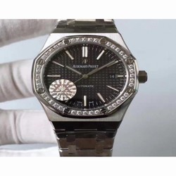 Audemars Piguet Royal Oak 15400 ZX Stainless Steel & Diamonds Black 