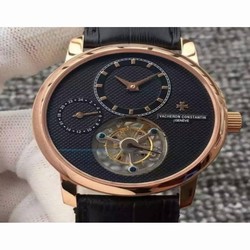 Vacheron Constantin Patrimony Tourbillon Rose Gold Black 