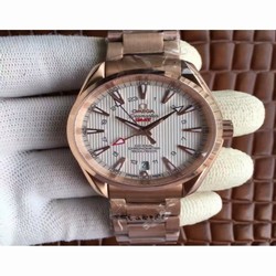 Omega Seamaster Aqua Terra 150M GMT 231.50.43.22.02.001 43MM JH Rose Gold White 