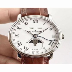 Blancpain Villeret Quantieme Complet 8 Jours 6639-3437-55B OM Stainless Steel White 
